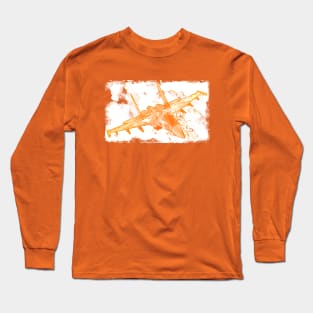 Aviation Fighter Jet orange Long Sleeve T-Shirt